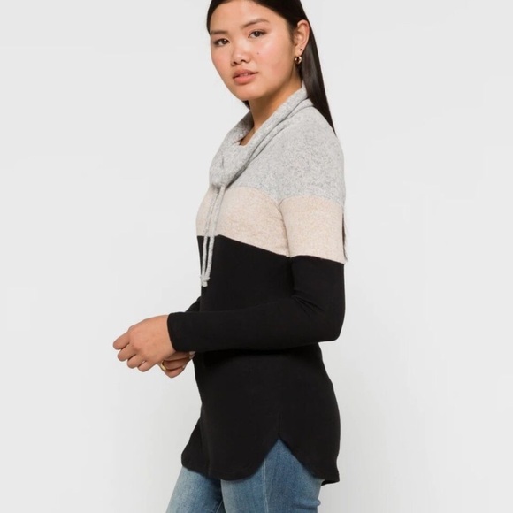 NWT Market & Spruce Cameron Cowl Neck Brushed Sweatshirt - Picture 3 of 11